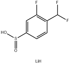 lithium(1+) 4-(difluoromethyl)-3-fluorobenzene-1-sulfinate 结构式