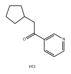 2-cyclopentyl-1-(pyridin-3-yl)ethan-1-one hydrochloride 化学構造式