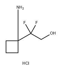 2-(1-aminocyclobutyl)-2,2-difluoroethan-1-ol hydrochloride 结构式