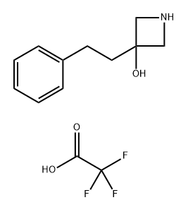 3-(2-phenylethyl)azetidin-3-ol, trifluoroacetic acid 结构式