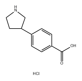 4-(吡咯烷-3-基)苯甲酸盐酸盐, 2639626-37-0, 结构式