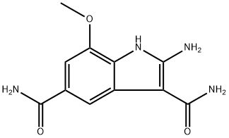 2-氨基-7-甲氧基-1H-吲哚-3,5-二甲酰胺 结构式