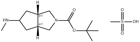 Cyclopenta[c]pyrrole-2(1H)-carboxylic acid, hexahydro-5-(methylamino)-, (3aR,6aS)-rel-, 1,1-dimethylethyl ester, methanesulfonate (1:1)