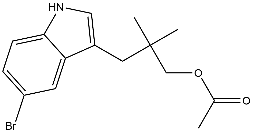 3-(5-BROMO-1H-INDOL-3-YL)-2,2-DIMETHYLPROPYL ACETATE, 2641451-61-6, 结构式
