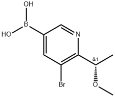 (S)-(5-溴-6-(1-甲氧基乙基)吡啶-3-基)硼酸, 2641451-77-4, 结构式