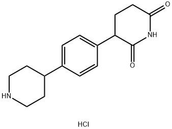 2,6-Piperidinedione, 3-[4-(4-piperidinyl)phenyl]-, hydrochloride (1:1) Structure