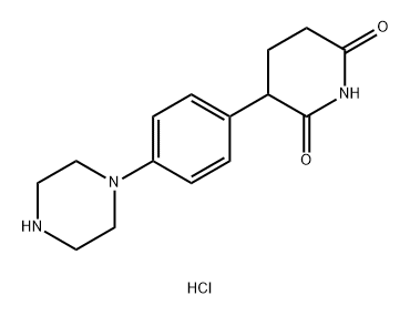 3-(4-(哌嗪-1-基)苯基)哌啶-2,6-二酮盐酸盐, 2641512-77-6, 结构式
