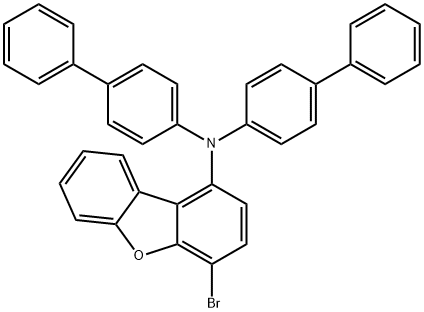 N,N-二([1,1'-联苯]-4-基)-4-溴二苯并[BD]呋喃-1-胺 结构式