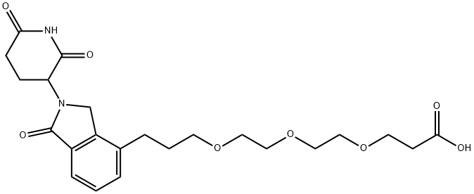 3-(2-(2-(3-(2-(2,6-dioxopiperidin-3-yl)-1,3-dioxoisoindolin-4-yl)propoxy)ethoxy)ethoxy)propanoic acid Structure