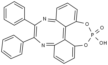 (R)-14-Hydroxy-6,7-diphenyl-1,12-(epoxyphosphanooxy)dibenzo[e,g][1,4]diazocine 14-oxide Struktur
