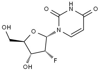 1-[(2S,3R,4R,5R)-3-fluoro-4-hydroxy-5-(hydroxymethyl)oxolan-2-yl]pyrimidine-2,4-dione Structure