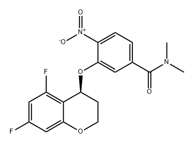 3-[[(4S)-5,7-difluoro-3,4-dihydro-2H-1-benzopyran-4-yl]oxy]-N,N-dimethyl-4-nitro-Benzamide,2648486-30-8,结构式