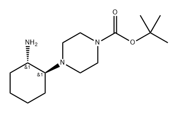 tert-butyl 4-[trans-2-aminocyclohexyl]piperazine-1-carboxylate Struktur
