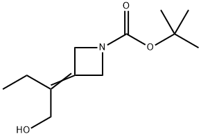 3-(1-羟基丁烷-2-亚乙基)氮杂环丁烷-1-羧酸叔丁酯 结构式