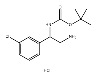 tert-butyl N-[2-amino-1-(3-chlorophenyl)ethyl]carbamate hydrochloride 结构式