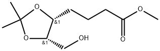 4-((4R,5S)-5-(羟甲基)-2,2-二甲基-1,3-二氧戊环-4-基)丁酸甲酯 结构式