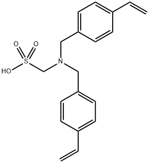 1-[bis[(4-ethenylphenyl)methyl]amino] methanesulfonic acid Struktur