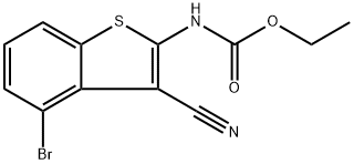 (4-溴-3-氰基苯并[B]噻吩-2-基)氨基甲酸乙酯 结构式