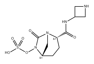 (2S,5S)-2-(azetidin-3-ylcarbamoyl)-7-oxo-1,6-diazabicyclo[3.2.1]octan-6-yl hydrogen sulfate 结构式