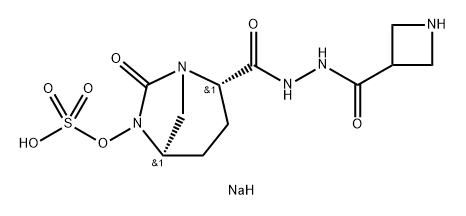 SODIUM (2S,5R)-2-(2-(AZETIDINE-3-CARBONYL)HYDRAZINE-1-CARBONYL)-7-OXO-1,6-DIAZABICYCLO[3.2.1]OCTAN-6 结构式