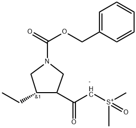 Sulfoxonium, [2-[(4S)-4-ethyl-1-[(phenylmethoxy)carbonyl]-3-pyrrolidinyl]-2-oxoethyl]dimethyl-, inner salt Structure