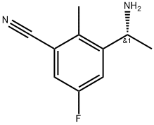 (R)-3-(1-Aminoethyl)-5-fluoro-2-methylbenzonitrile Struktur