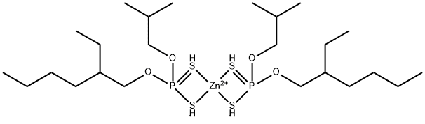 zinc bis[O-(2-ethylhexyl)] bis[O-(isobutyl)] bis(dithiophosphate)  Structure