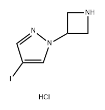 1H-Pyrazole, 1-(3-azetidinyl)-4-iodo-, hydrochloride (1:1) Structure
