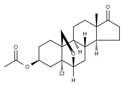 (3S,5R,6R,8S,9S,10R,13S,14S)-5-Chloro-13-methyl-17-oxohexadecahydro-6,10-(epoxymethano)cyclopenta[a]phenanthren-3-ylacetate,2659-00-9,结构式