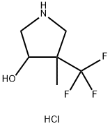 3-Pyrrolidinol, 4-methyl-4-(trifluoromethyl)-, hydrochloride (1:1) Struktur