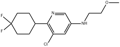 5-chloro-6-(4,4-difluorocyclohexyl)-N-(2-methoxyethyl)pyridin-3-amine Struktur