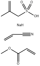 2-丙烯酸甲酯与2-丙烯腈和2-甲基-2-丙烯基-1-磺酸钠的聚合物, 26658-88-8, 结构式