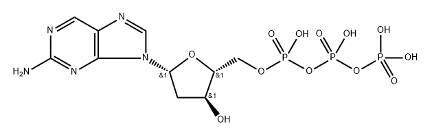 9H-Purin-2-amine, 9-[2-deoxy-5-O-[hydroxy[[hydroxy(phosphonooxy)phosphinyl]oxy]phosphinyl]-β-D-erythro-pentofuranosyl]- 结构式
