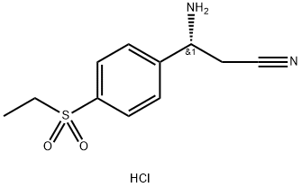 (R)-3-amino-3-(4-(ethylsulfonyl)phenyl)propanenitrile hydrochloride Struktur