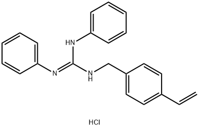 Guanidine, N''-[(4-ethenylphenyl)methyl]-N,N'-diphenyl-, hydrochloride (1:1) Structure