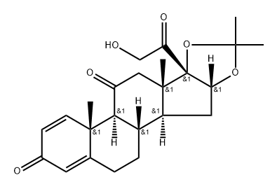 Pregna-1,4-diene-3,11,20-trione, 21-hydroxy-16,17-[(1-methylethylidene)bis(oxy)]-, (16α)- Structure