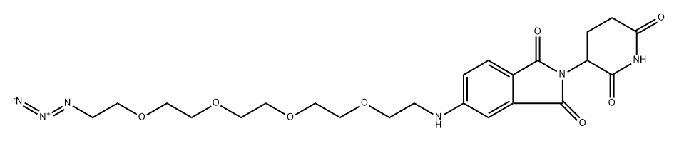 5-((14-azido-3,6,9,12-tetraoxatetradecyl)amino)-2-(2,6-dioxopiperidin-3-yl)isoindoline-1,3-dione Struktur