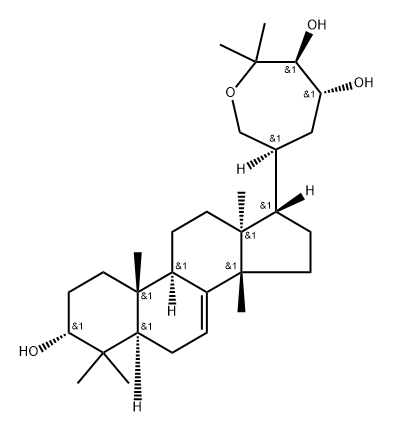 (13α,14β,17α,20S,23R,24S)-21,25-Epoxy-5α-lanost-7-ene-3α,23,24-triol Structure