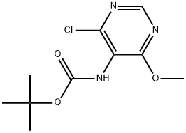 tert-butyl (4-chloro-6-methoxypyrimidin-5-yl)carbamate 化学構造式