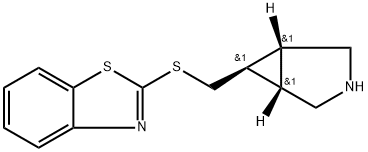 3-Azabicyclo[3.1.0]hexane, 6-[(2-benzothiazolylthio)methyl]-, (1α,5α,6α)- Struktur