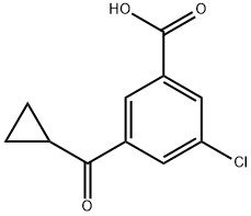 3-Chloro-5-(cyclopropanecarbonyl)benzoic acid Struktur
