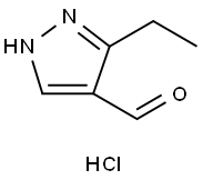 1H-Pyrazole-4-carboxaldehyde, 3-ethyl-, hydrochloride (1:1) Struktur