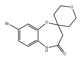 Spiro[1,5-benzoxazepine-2(3H),4??-[4H]pyran]-4(5H)-one, 8-bromo-2??,3??,5??,6??-tetra Structure
