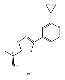 (1S)-1-[3-(2-cyclopropyl-4-pyridyl)-1,2,4-oxadiazol-5-yl]ethanamine hydrochloride 结构式