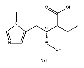 1H-Imidazole-5-butanoic acid, α-ethyl-β-(hydroxymethyl)-1-methyl-, sodium salt (1:1), (βR)- Struktur