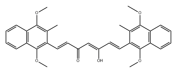 (1E,4Z,6E)-1,7-BIS(1,4-DIMETHOXY-3-METHYLNAPHTHALEN-2-YI)-5-HYDROXYHEPTA-1,4,6-TRIEN-3-ONE 结构式
