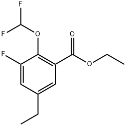 Ethyl 2-(difluoromethoxy)-5-ethyl-3-fluorobenzoate Struktur