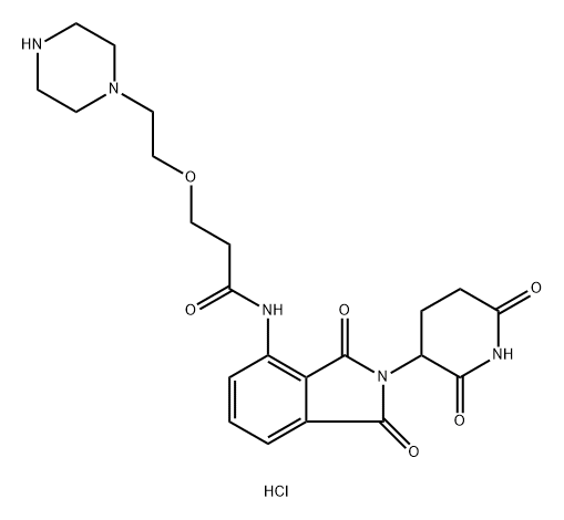 泊马度胺-一聚乙二醇-哌嗪 盐酸盐, 2703763-80-6, 结构式