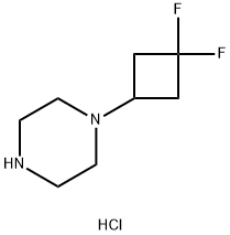 Piperazine, 1-(3,3-difluorocyclobutyl)-, hydrochloride (1:2) Struktur