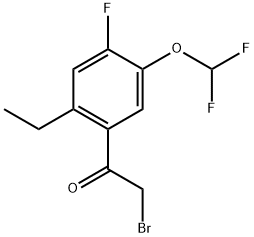 2-Bromo-1-[5-(difluoromethoxy)-2-ethyl-4-fluorophenyl]ethanone 结构式